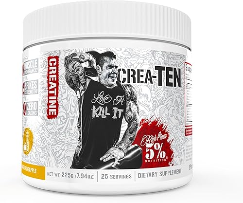 5% Nutrition CreaTEN Creatine Complex + Accelerators Flavored Creatine Powder for Muscle Gain Max Power, Strength, Endurance, & Recovery (Mango
