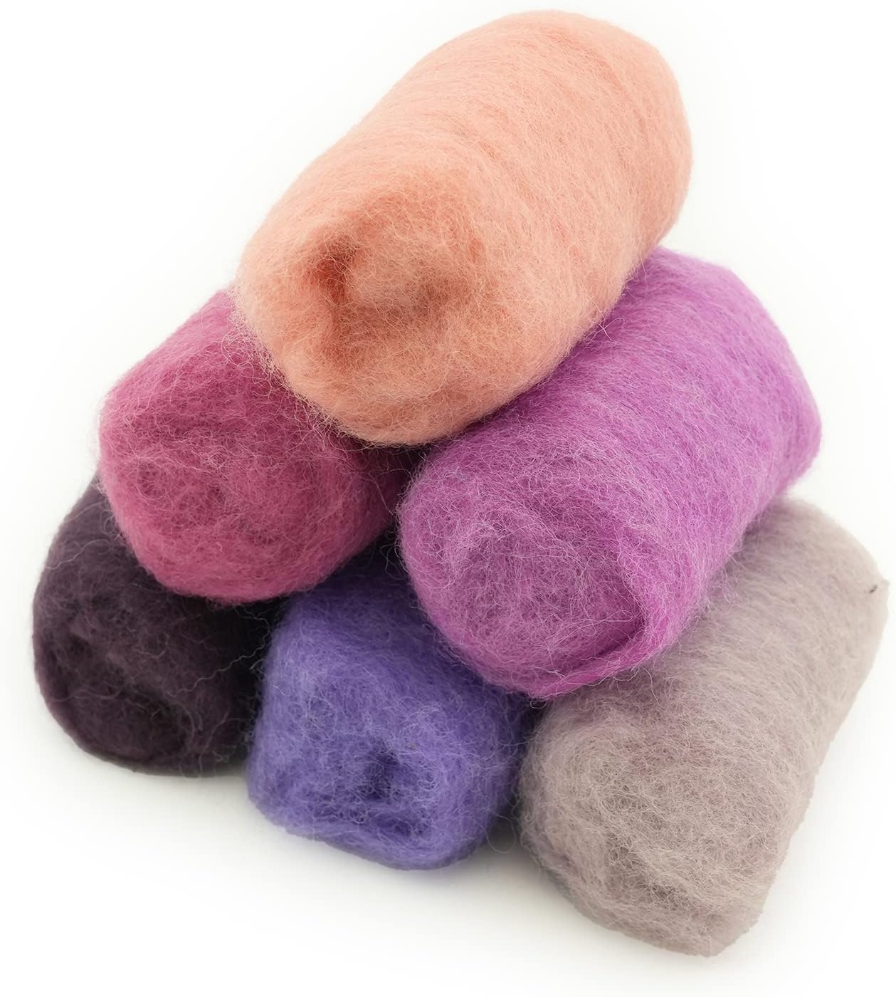 Woolbuddy Wool Roving Kit - Premium Core Wool for Needle Felting, Felting Soap & Tools – Sustainable Roving Wool for Beginners & Adults, Wet Felting Supplies (Purple)