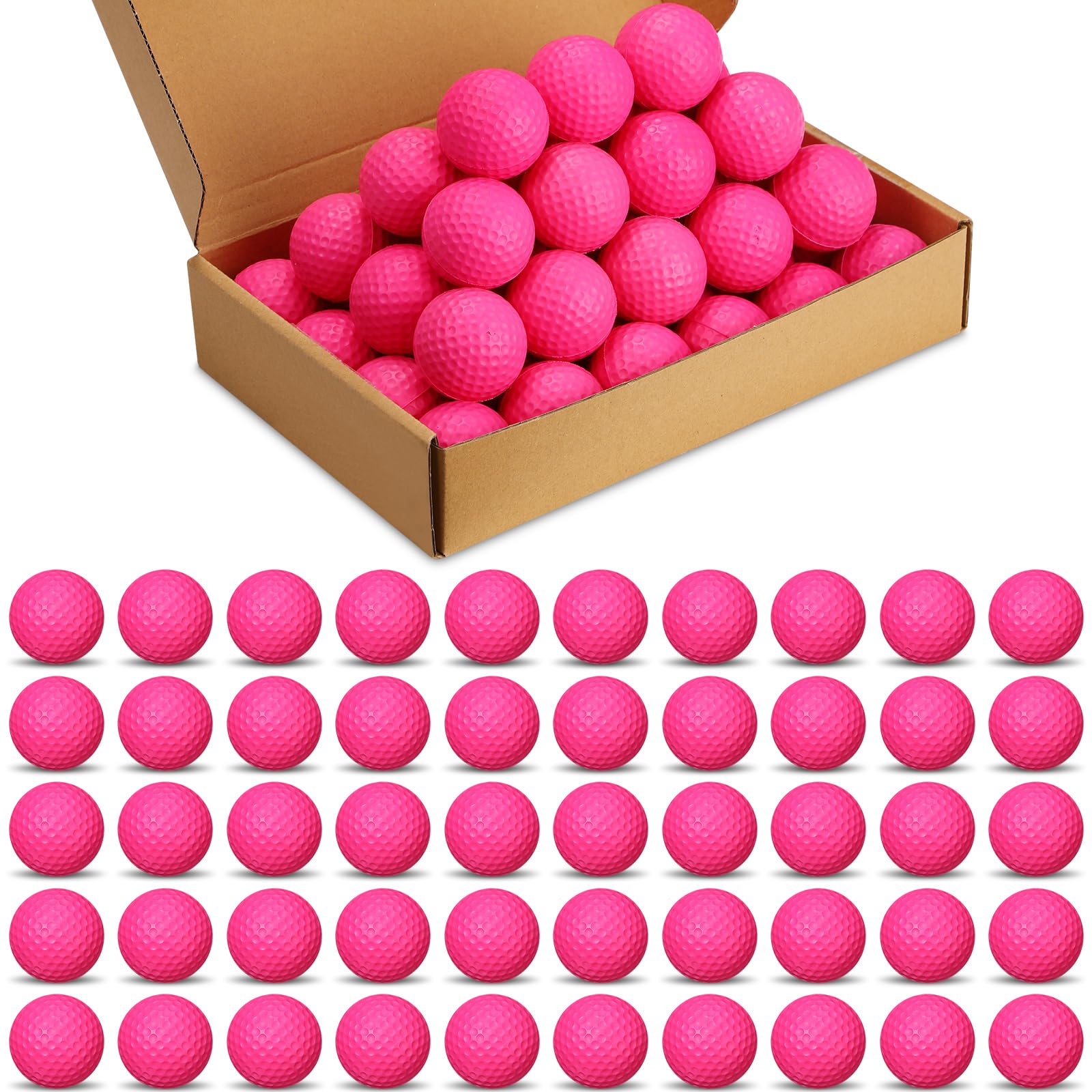 Yilloog 120 Pack Foam Golf Practice Balls Bulk, Foam Golf Balls for Golf Practice, Realistic Feel and Limited Flight Training Balls for Indoor or Outdoor, Soft Ball for Golf Party