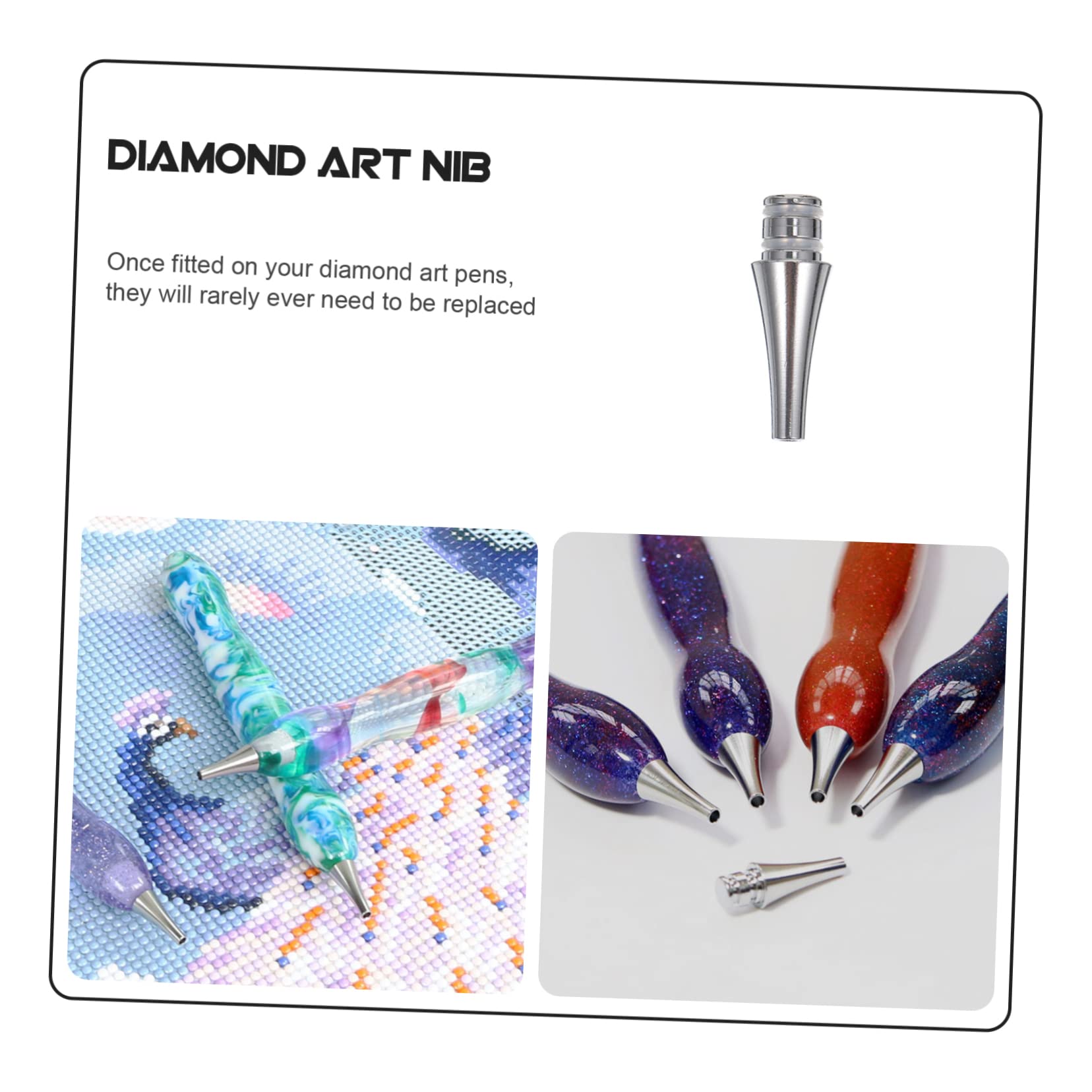 6 Embouts De Remplacement Pour Stylo à Strass/diamant - En Acier Inoxydable - Pour Broderie Strass, Peinture Diamant
