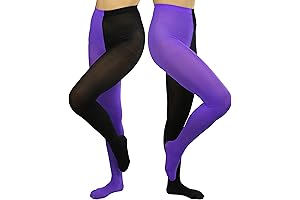 Deluxe Two Toned Vibrant Jester Contrast Opaque Striped Tights