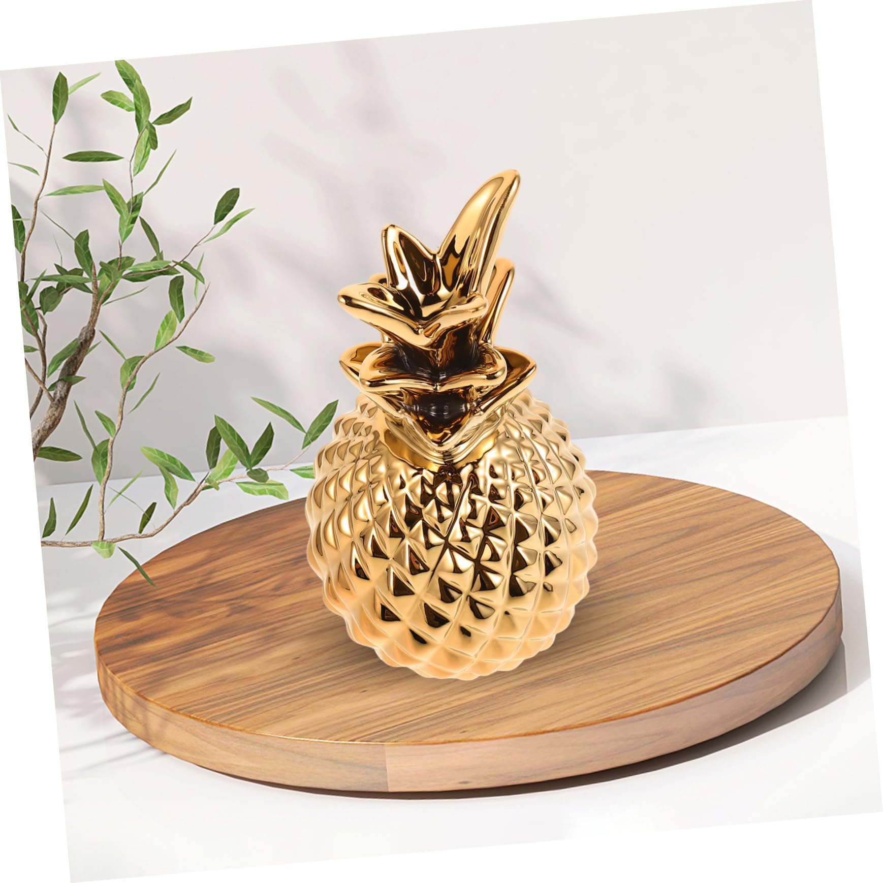Keramik Schmuckplatte in Ananasform Gold Modern Nordisch