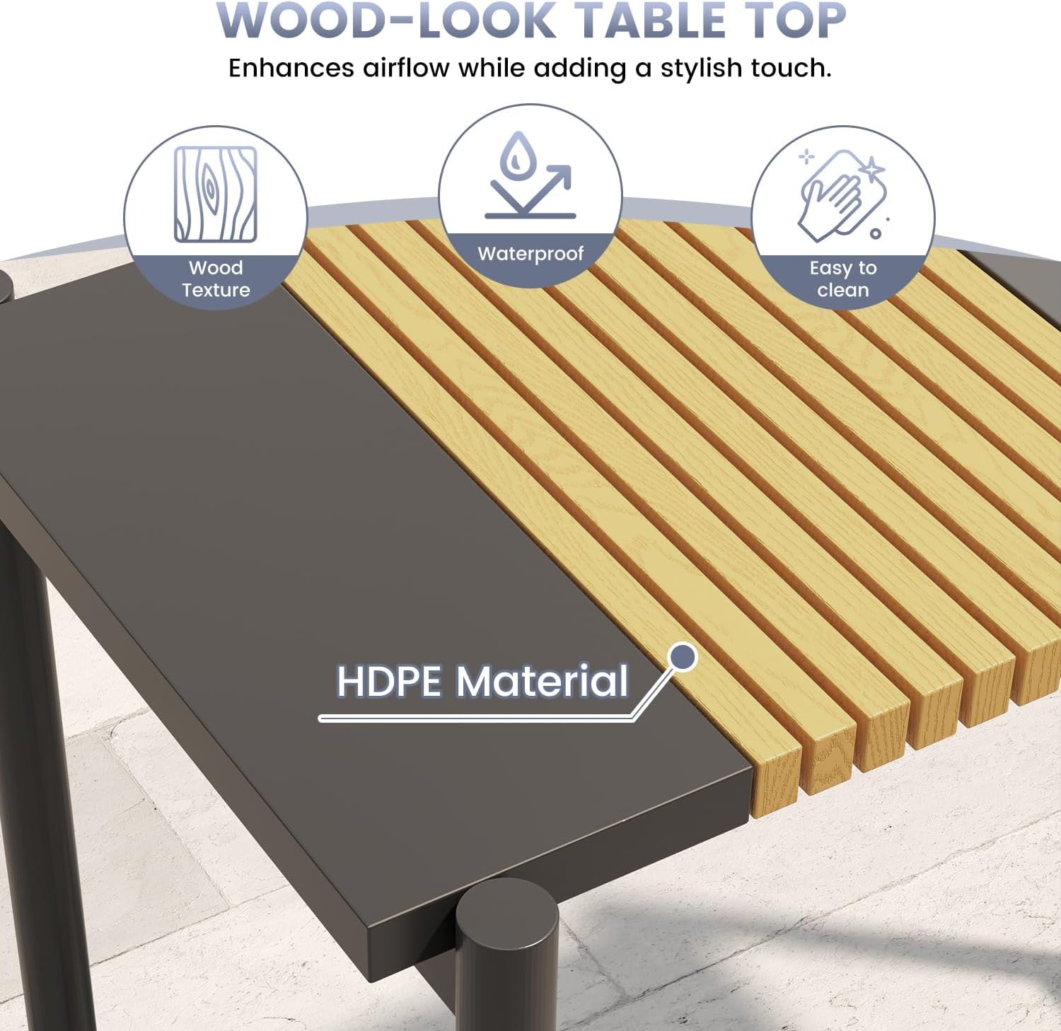 Sundale Outdoor Bar Table, Rectangle Patio Bar Height Counter Console Table with Weather Resistant Waterproof Top, Outdoor Furniture for Garden, Yard, Balcony, Poolside