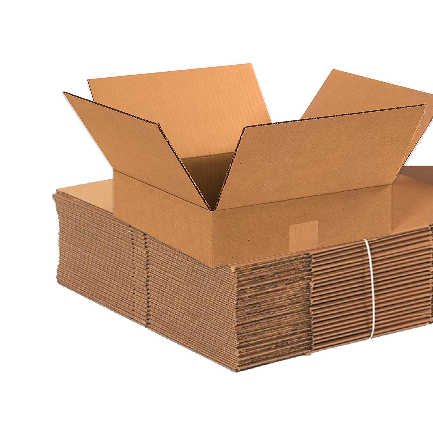 BOX USA 12 x 12 x 3 Corrugated Cardboard Boxes, Flat 12"L x 12"W x 3"H, Pack of 25 | Shipping, Packaging, Moving, Storage Box for Home or Business, Strong Wholesale Bulk Boxes