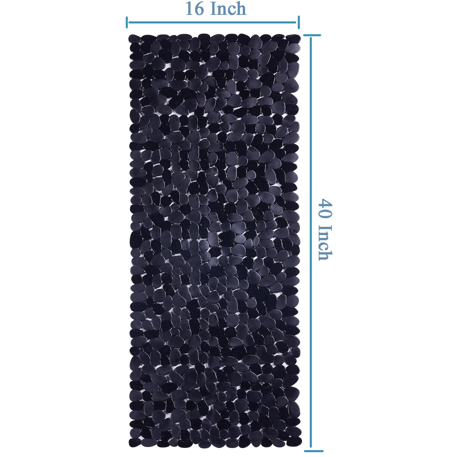 Webos Alfombrilla de Ducha Antideslizante: Alfombrilla de bañera Extragrande para familias, Antideslizante Mate con Agujeros de Drenaje, ventosas, 40,6 x 101,6 cm, Color Negro