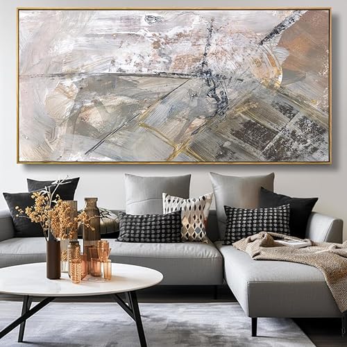 Miniatura 39 de Arte abstracto para pared, impresiones artísticas de pared, pintura en lienzo, negro, amarillo, azul, obra de arte moderna grande para sala