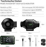 VIVOSUN AeroZesh S4 100mm Csatornaventilátor 353 m³/h EC Motor WLAN Vezérlővel 8