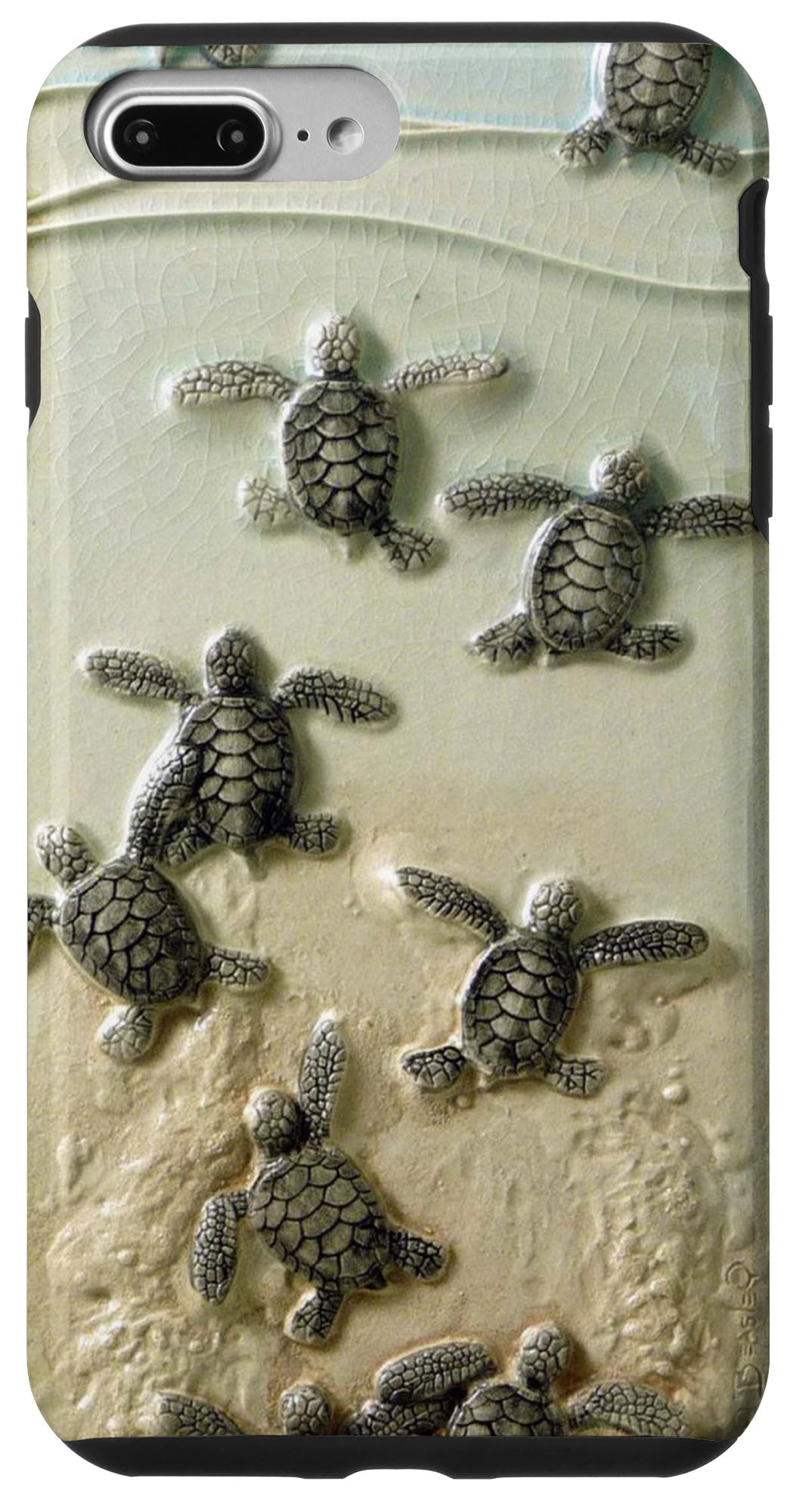 iPhone 7 Plus/8 Plus Baby Green Sea Turtles Case Blue Ocean Turtle Case
