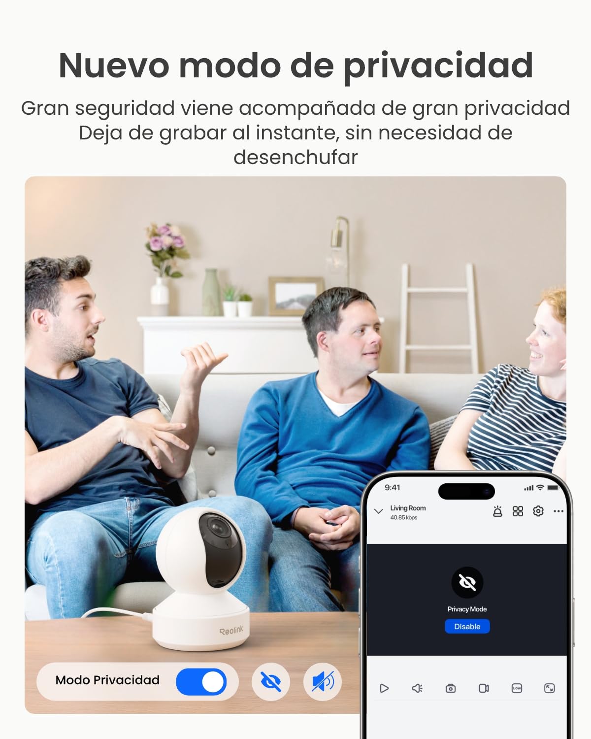 Reolink Home Hub Mini + 2× E1 Zoom，Cámaras 4K Interior con Giro/Inclinación，Zoom Óptico 3X, Detección de Llanto y Movimiento y Centro de Seguridad Todo en Uno con Almacenamiento Local y Acceso Remoto