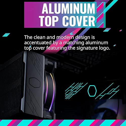 Miniatura 8 de Cooler Master Hyper 212 Halo Black enfriador de aire para CPU, ventilador PWM Halo de 120 mm, ARGB de doble bucle, cubierta superior de aluminio, 4