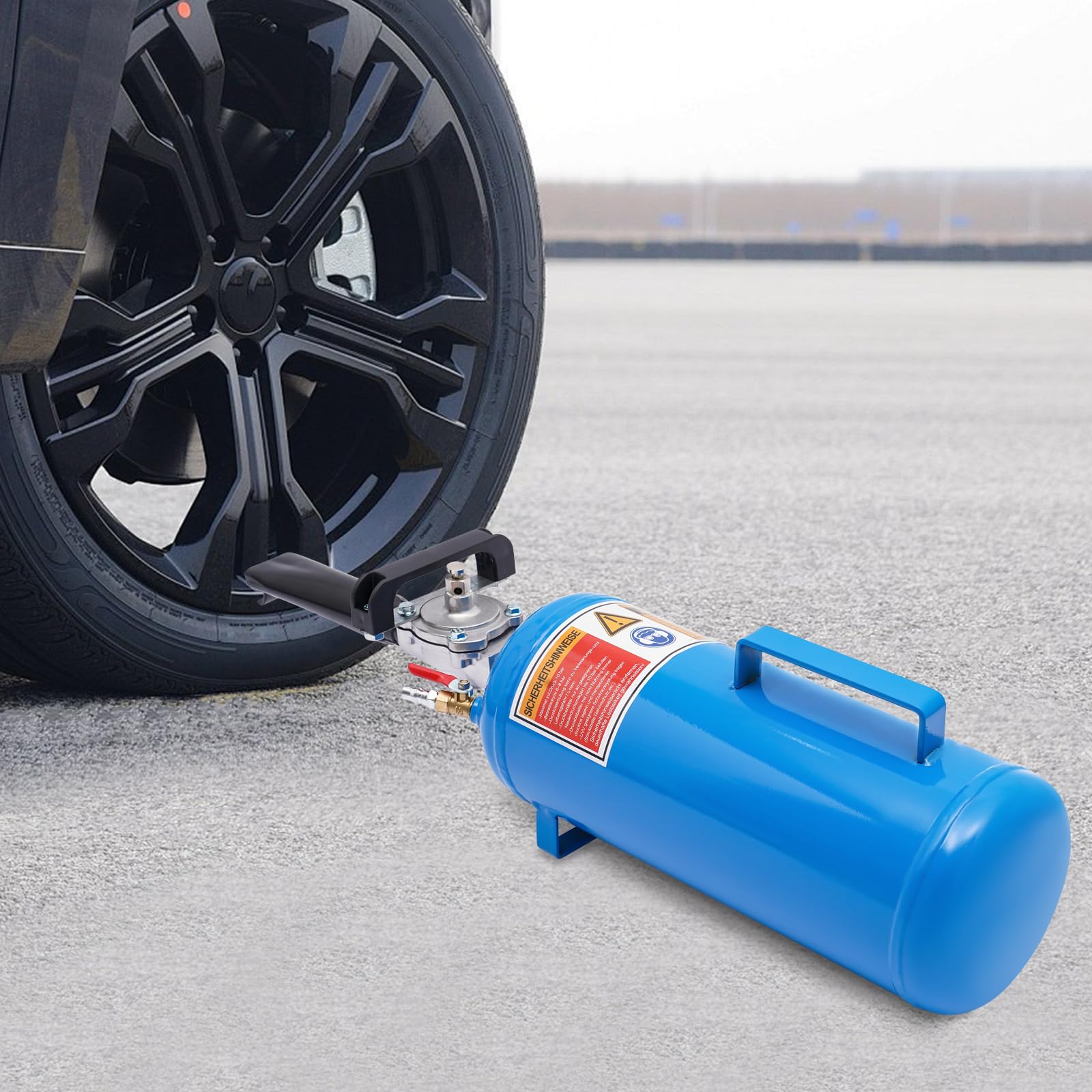 Reifen reifenreparaturset reifenfüller reifendruckfüller verbessertes tragbares Reifenfüllgerät, tragbarer Reifenschockfüller, 8L, 0.6-0.8Mpa, für Auto E-Bike Wohnmobil ATV (Blau)