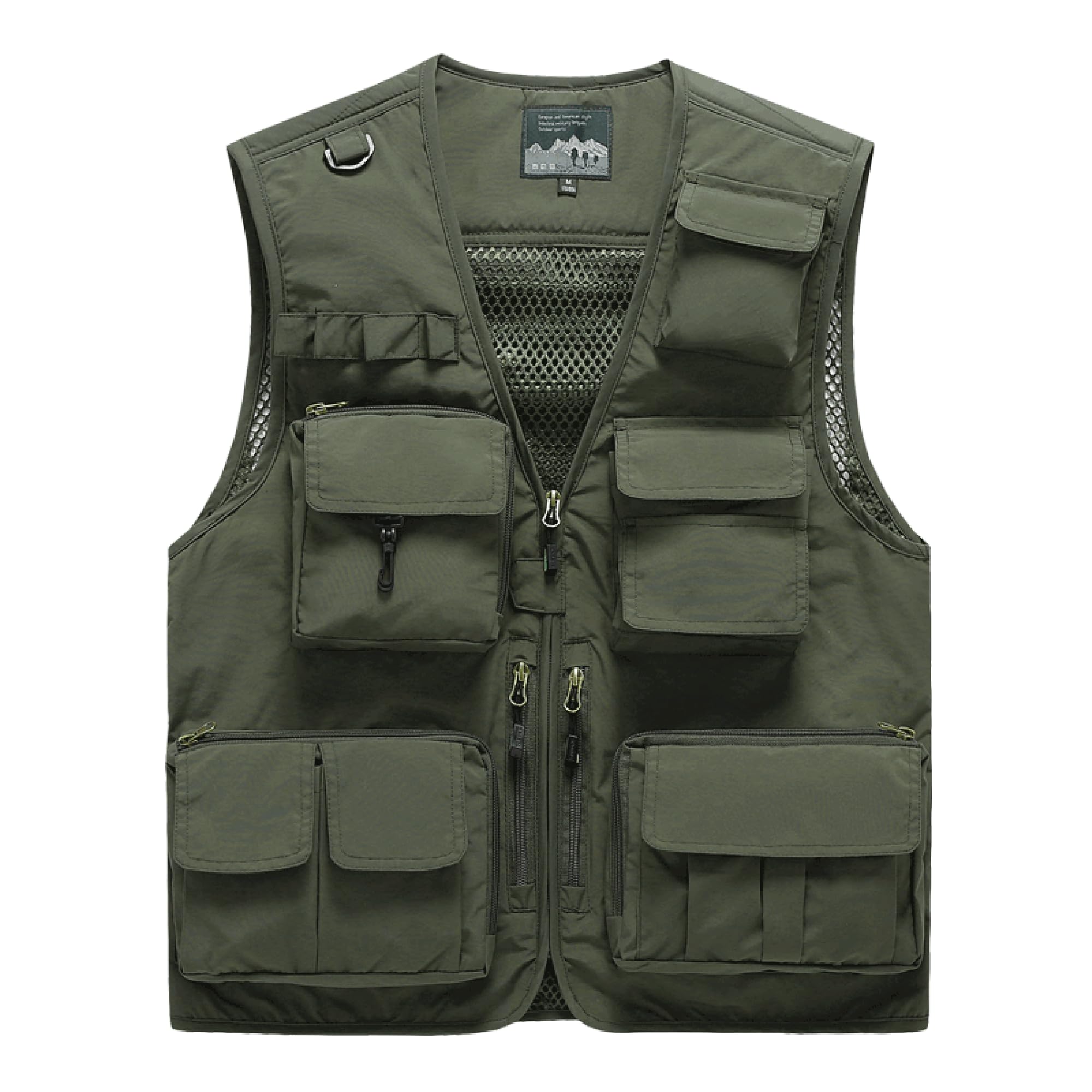 Saukiee Mens Vest Lightweight Vest Men Fishing Travel Work Pesca Safari Combat Hunting Cargo Vest Jacket with Pockets M