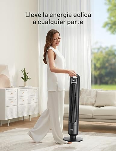 Miniatura 7 de Dreo Ventilador de torre para dormitorio, ventiladores oscilantes de 90 para habitación con 4 velocidades, 3 modos, silencioso de 28 dB para dormir,