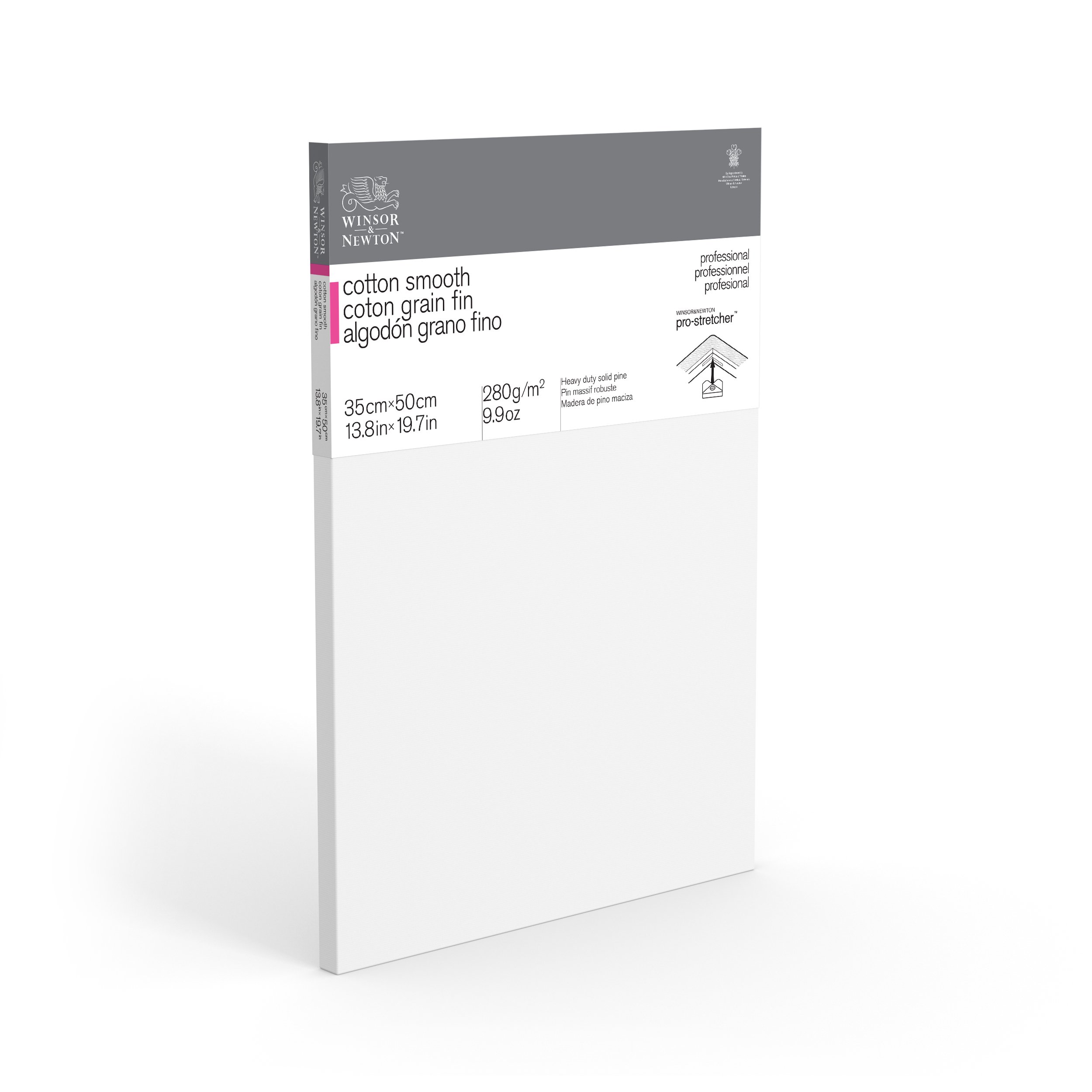 Winsor & Newton 6205026 Professional Stretcher Frame Fine Grain Canvas with 280 g/m² 100% Cotton Triple Primed for Watercolour Oil Paints