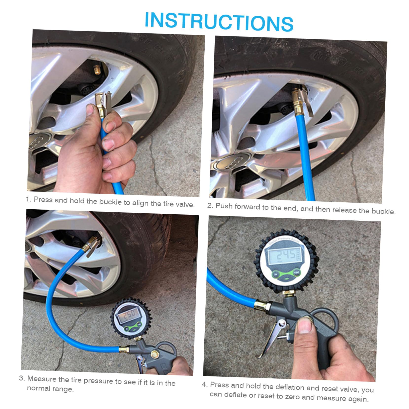 Medidor de Neumáticos Coche Digital Dial para Presión | Aluminio, Ligero y Fácil de Llevar, Medición Precisa
