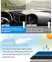 Vista 4 de CARTIST Cubierta de salpicadero personalizada para Hyundai Santa Fe 2019 2020 2021 2022 2023 Accesorios Cubierta de tablero Negro (sin HUD)