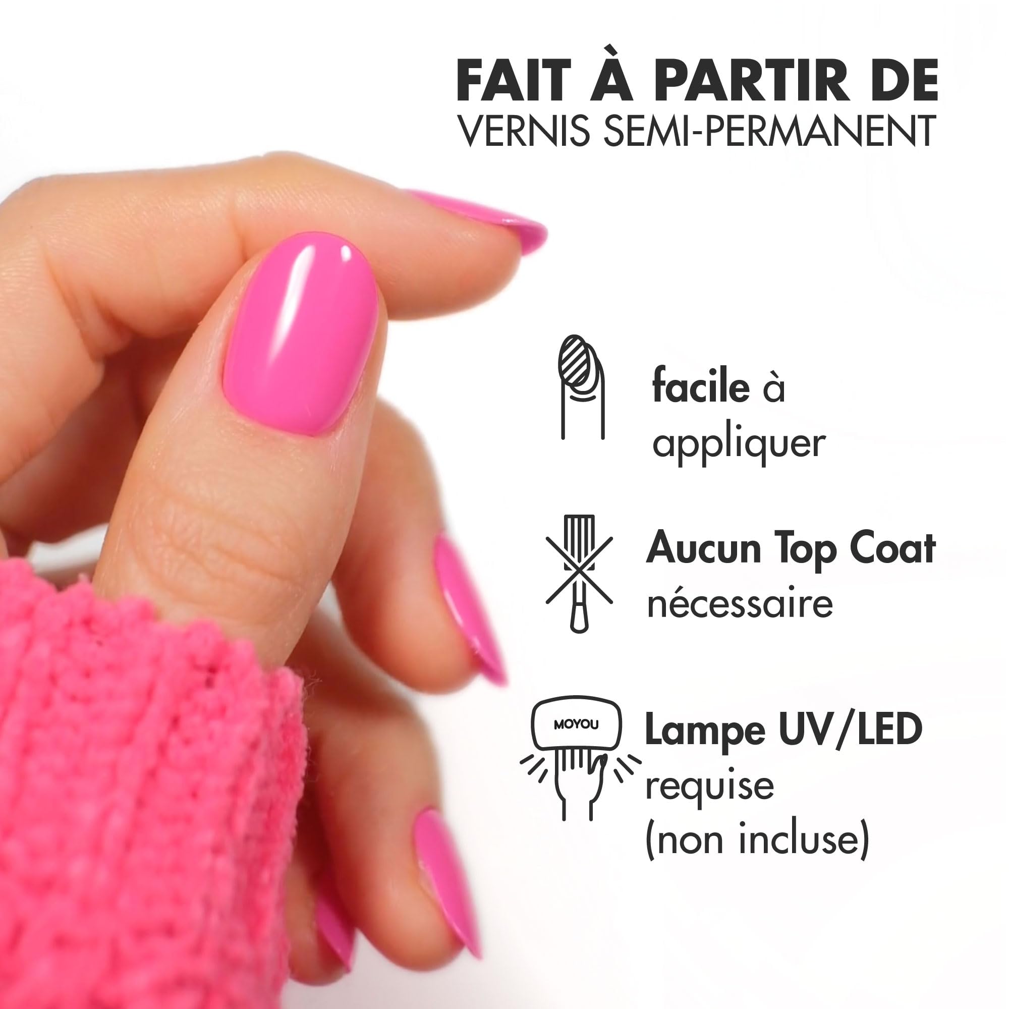MOYOU LONDON Autocollants auto-adhésifs pour ongles en Gel Semi-durci, lampe UV/LED requise, 20 enveloppes de vernis à ongles en Gel, autocollants pour Nail Art - Alinahoyonailartist 02