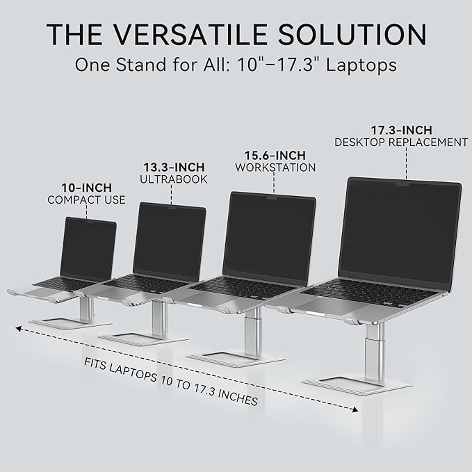 Soporte ajustable para portátil SOUNDANCE de aluminio plateado miniatura 4
