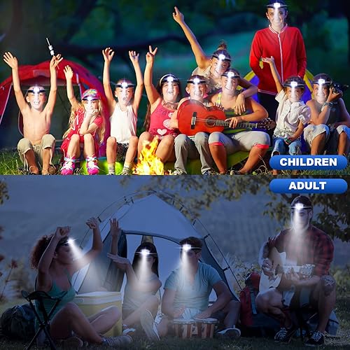 Miniatura 7 de Macarrie Paquete de 18 faros LED IPX4, impermeables, 3 modos, farolillos brillantes, accesorios de campamento para adultos y niños, senderismo,