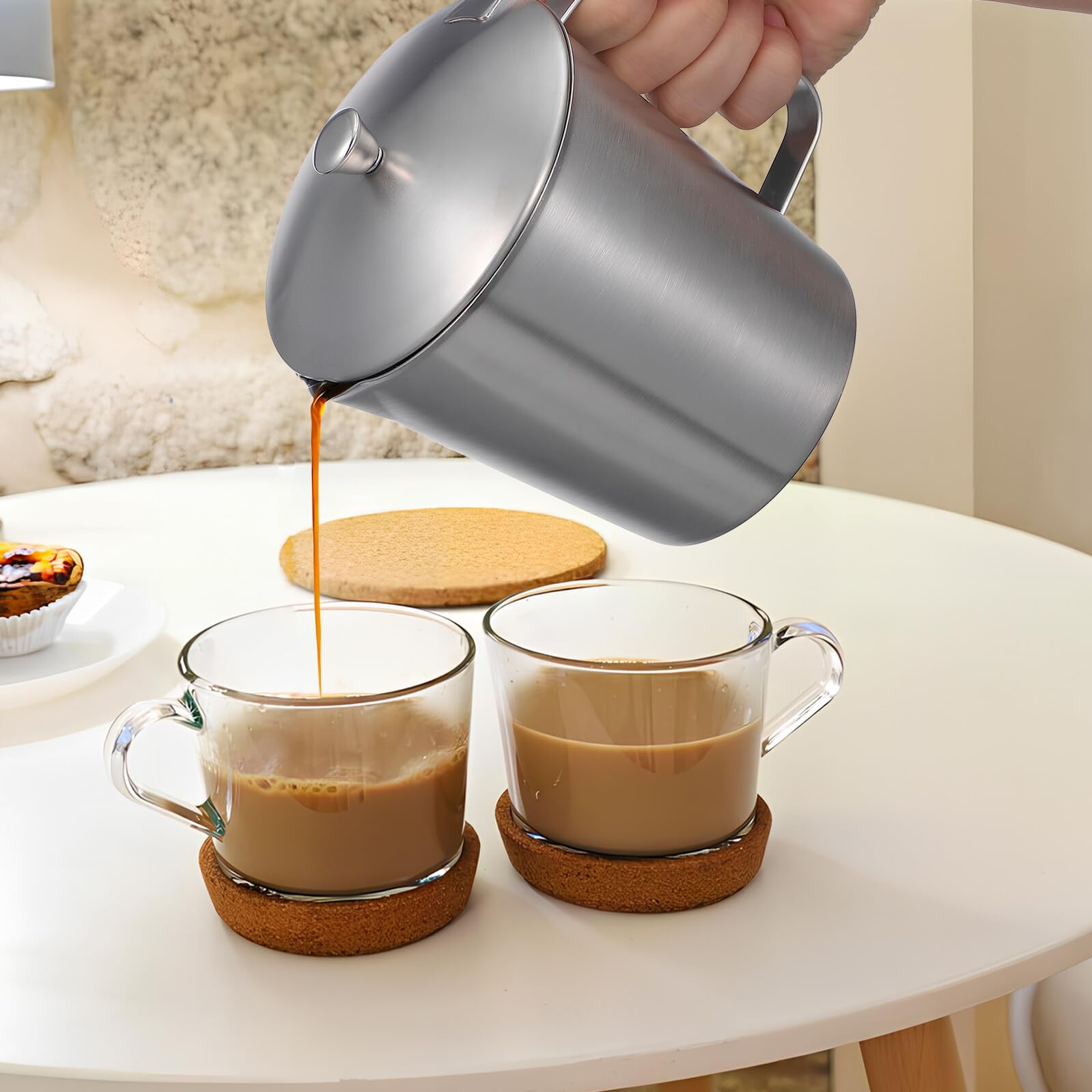 Homoyoyo Tasse à Mesurer Avec Couvercle Graduée Pour Lait Et Café Pour Pâtisserie