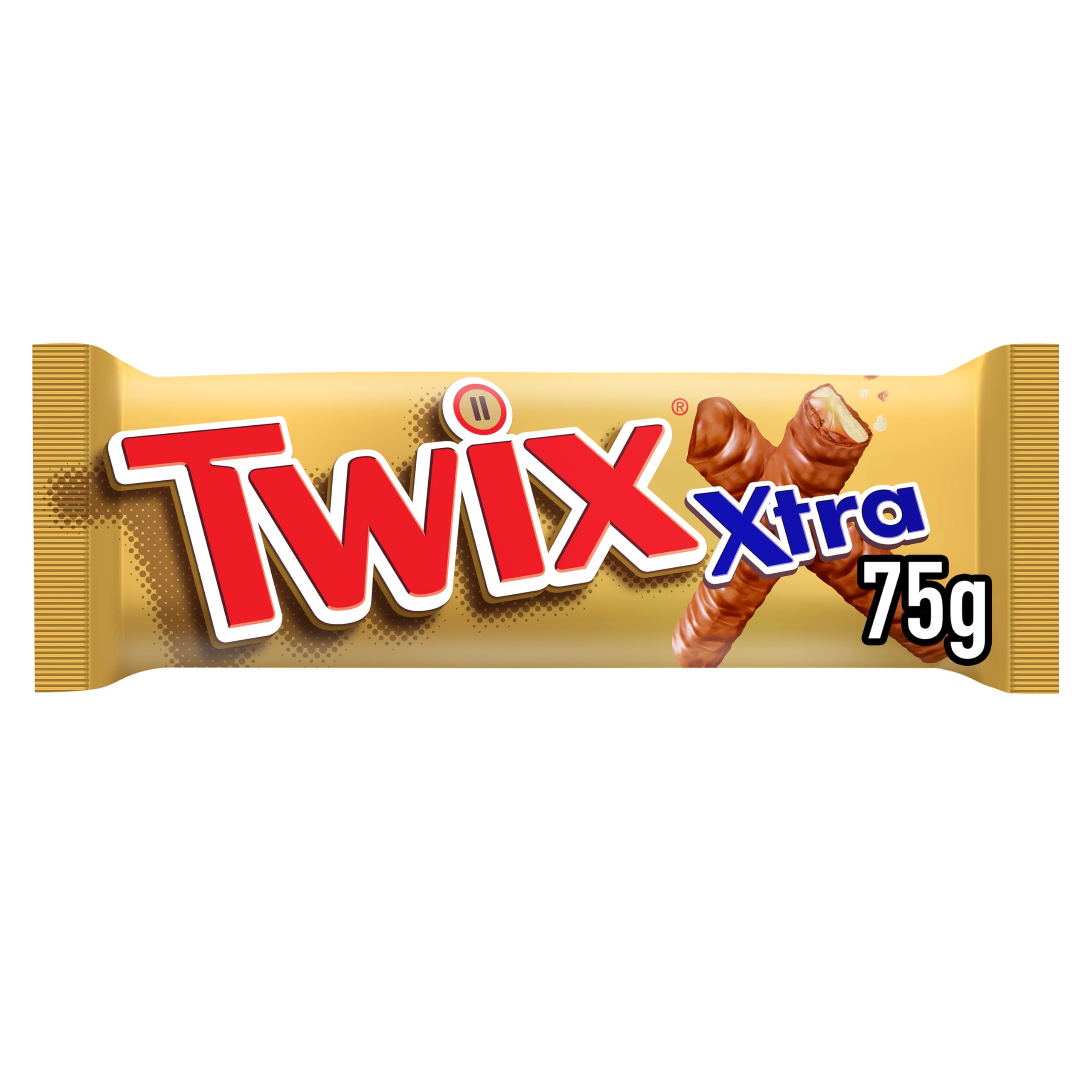 Twix Xtra Chocolate Bar, Salted Caramel & Chocolate Biscuits, 75g Bar, Ideal for On-the-Go Snacking, Perfect for Work Breaks