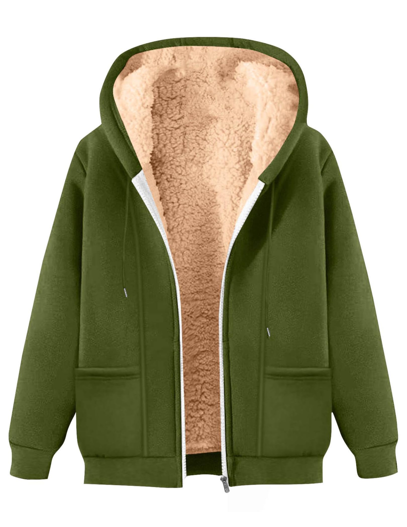 Blouson hiver chaud veste couleur uni avec capuche douce