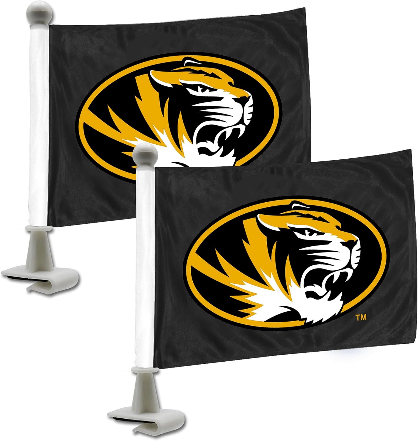 FANMATS 61918 Missouri Tigers Ambassador Car Flags - 2 Pack Mini Auto Flags, 4in X 6in, Perfect for Hood or Trunk