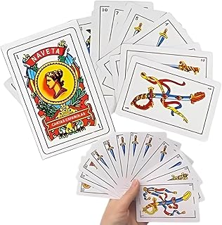 Baralho de Truco Clássico 50 Cartas Espanholas, Papelão Resistente e Durável Naipes Grandes e Cores Fortes