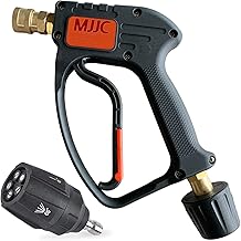 MJJC ショートガンPRO スイベル ケルヒャー用 クイックコネクトアダプター付属 高圧洗浄機 ノズル トリガーガン (５段階マルチスプレー ノズル)