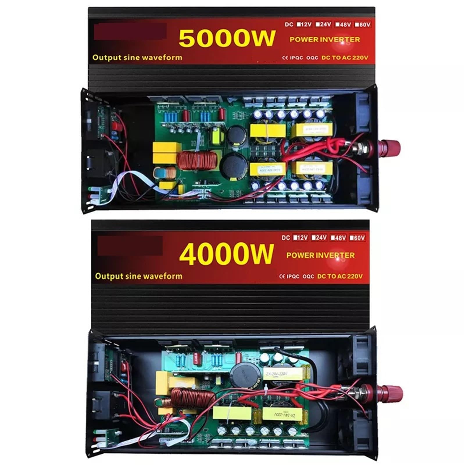 2000W 3000W 4000W 5000W 24V DC To 220V AC Converter Power Car Micro Solar Inverter Pure Sine Wave Inverter 12V 220V(4000W,12V)
