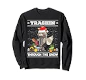 Trashin' Through The Snow Raccoon Ugly Christmas Sweater Sweatshirt