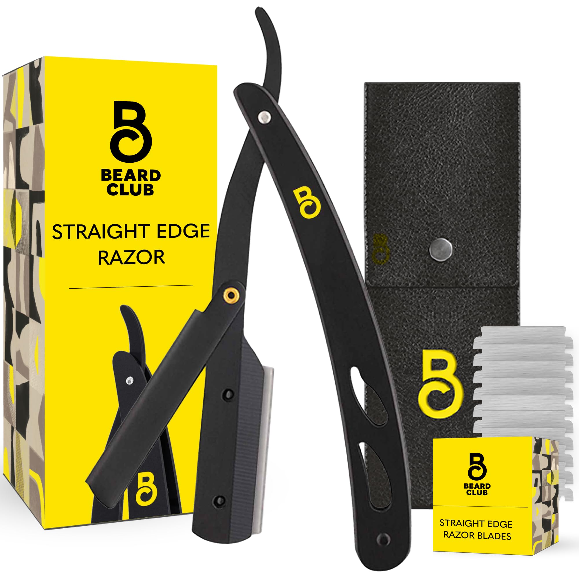 - Straight Razor for Men - Navajas Para Barbero - Barber Straight Edge Razor Kit - Premium Single Derby Blade Cutthroat With 10 Replaceable Stainless Steel Blades & Leather Case
