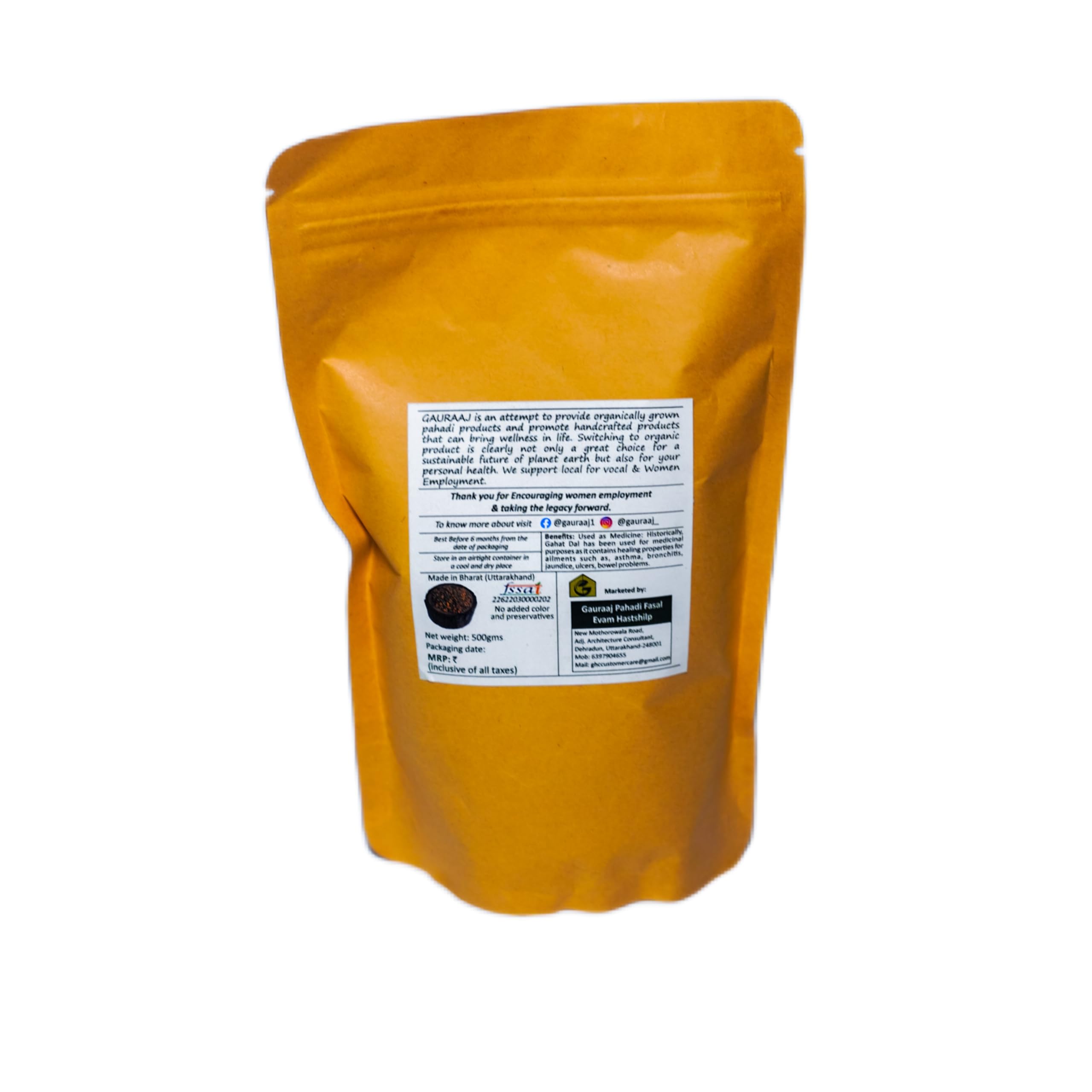 Gauraaj Pahadi Gahat Ki Dal - 1 Kg | Kulthi | Horse Gram from Uttarakhand | Kulath Ki Dal | Gehat | Protein Rich Healthy & Tasty | Unpolished | Dust & Stone Free - Image 2 thumbnail