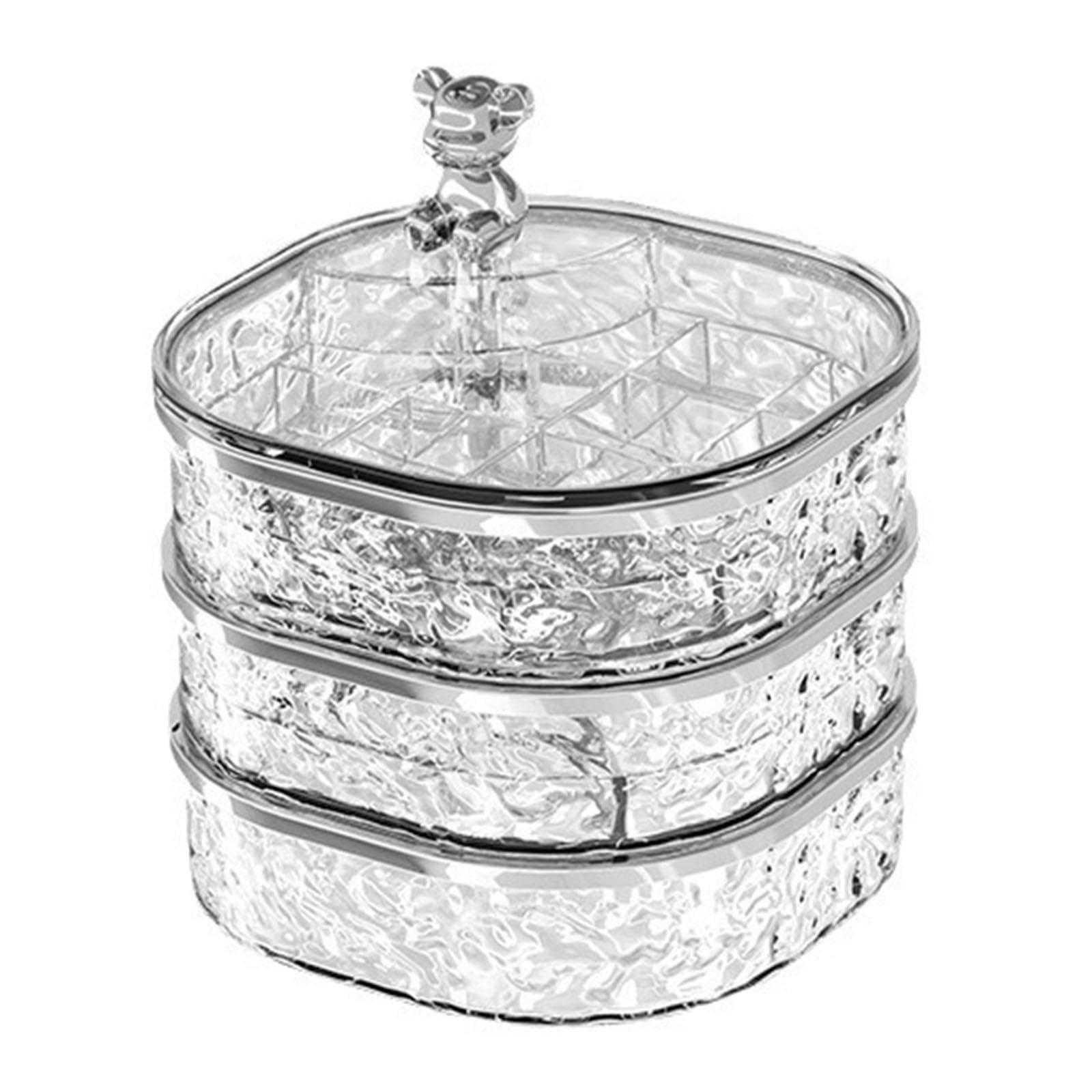 PIXZCSA Jewelry Organizer 3 Tiers Rotating Jewelry Box Unique Elegant