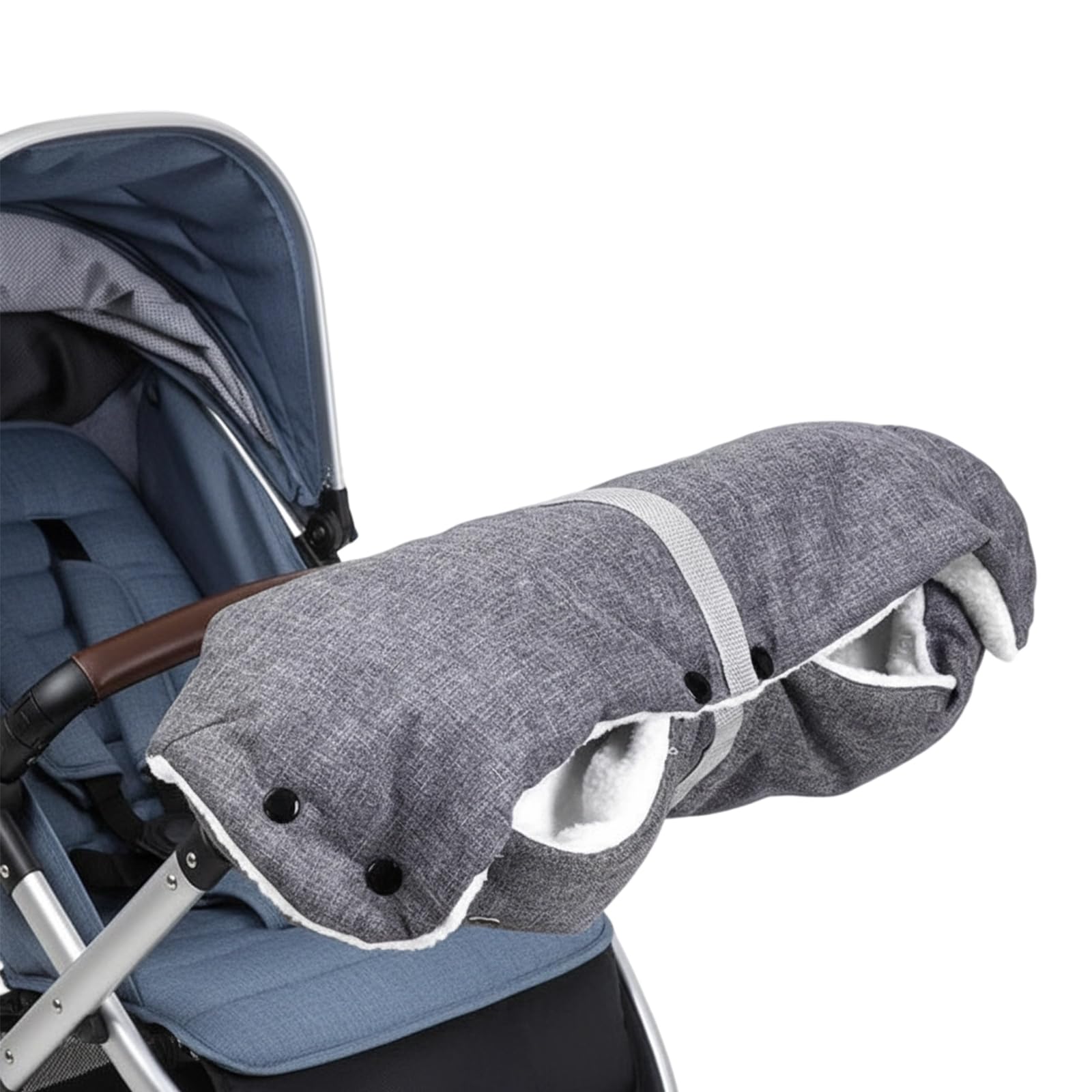 Pram Hand Muff, Universal Winter Pram Gloves for Stroller Thickened Pushchair Hand Warmer with Soft Flannel Lining