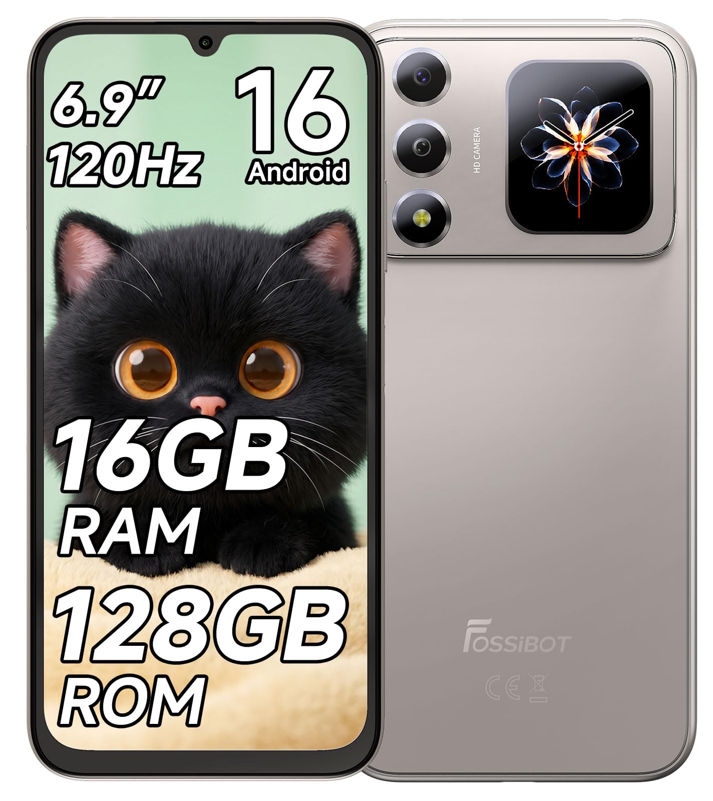Amazon | FOSSiBOT S7 SIMフリー スマホ 本体 16GB RAM+128GB ROM 最大