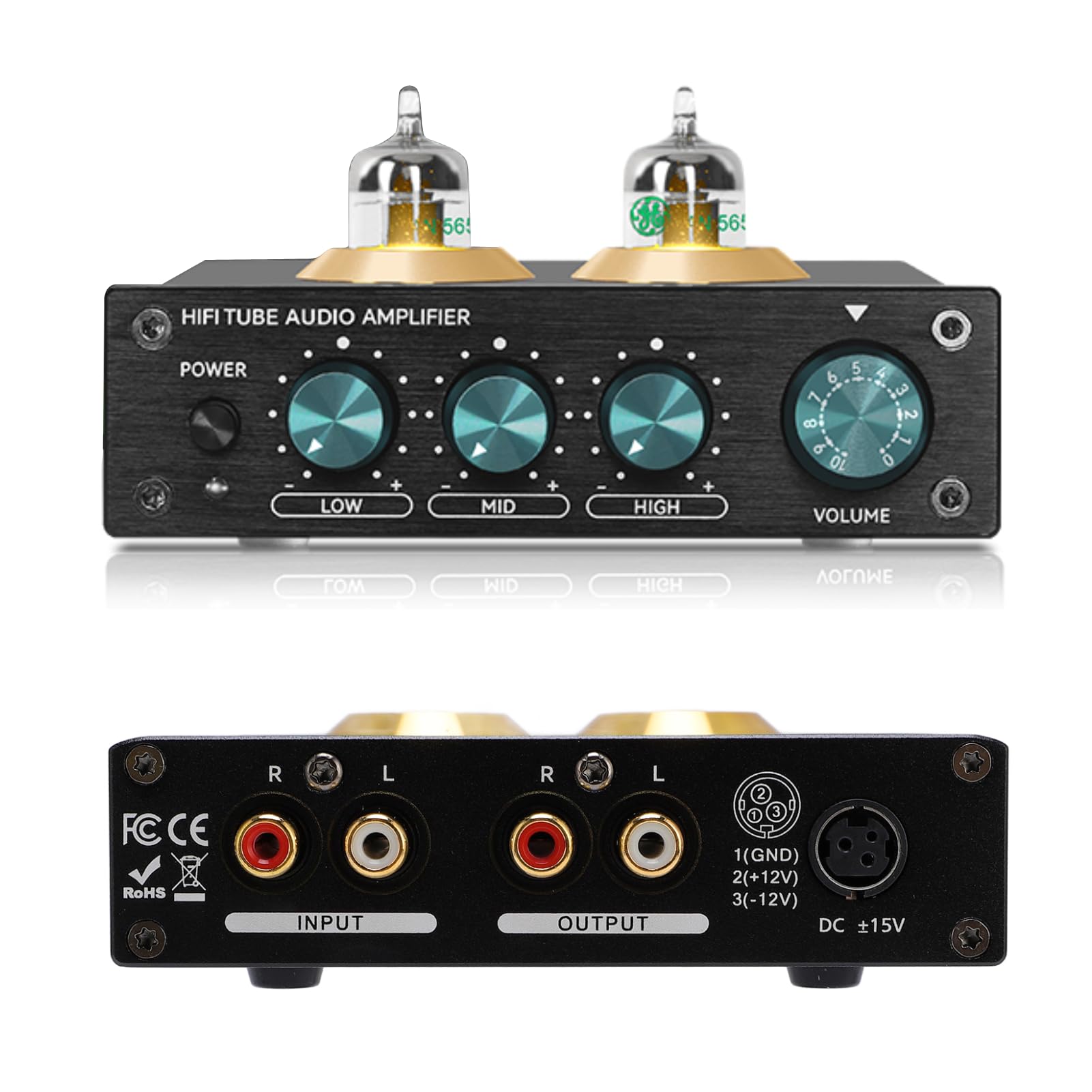 Phono Preamp, Preamplificatore da Banco, Amplificatore Audio Stereo Hi-Fi, Preamplificatore Audiofilo Hi-Fi per il Audio del Lettore di Record Audio Domestico (Unione Europea)