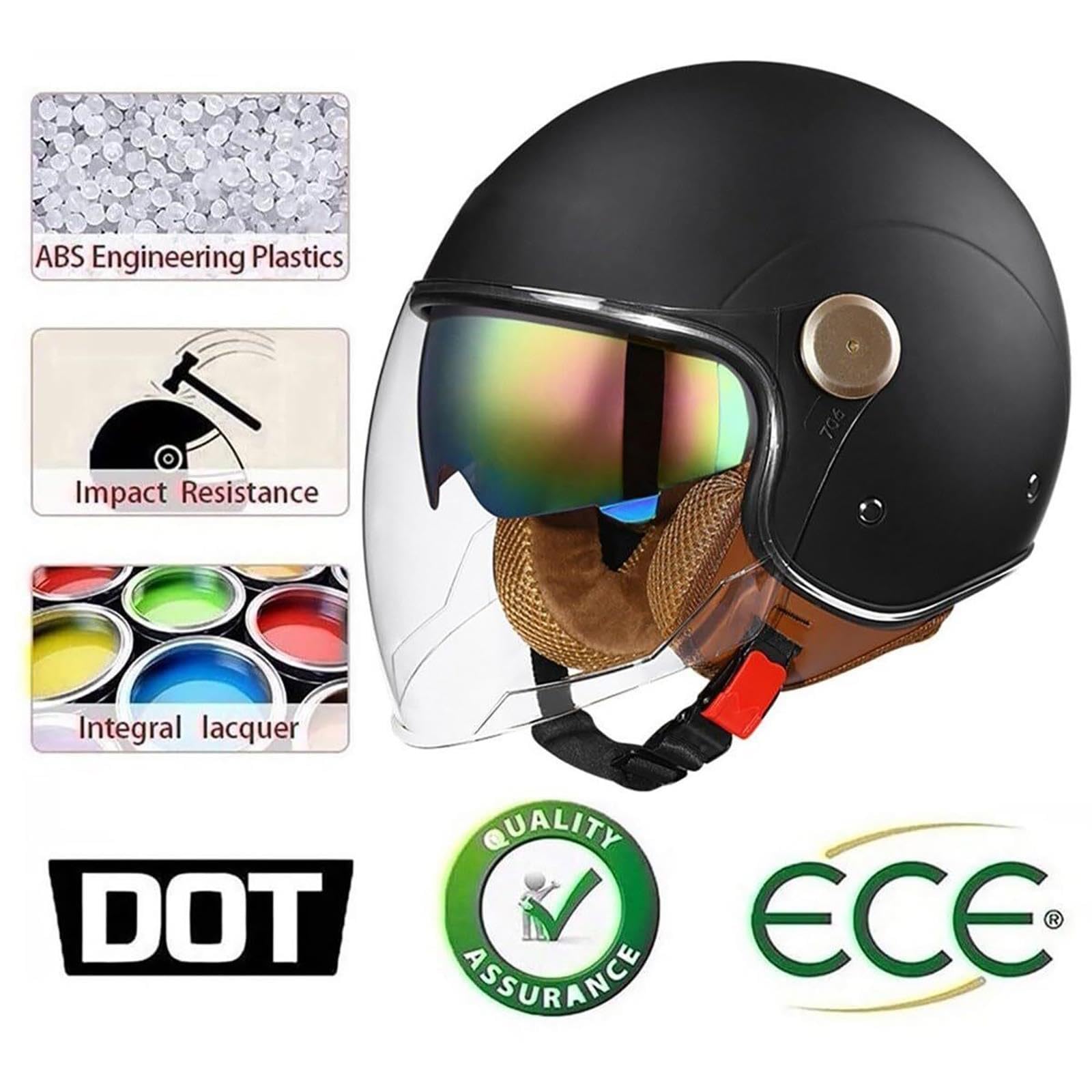 Kask Jet Motocyklowy, Heritage Retro Otwarty