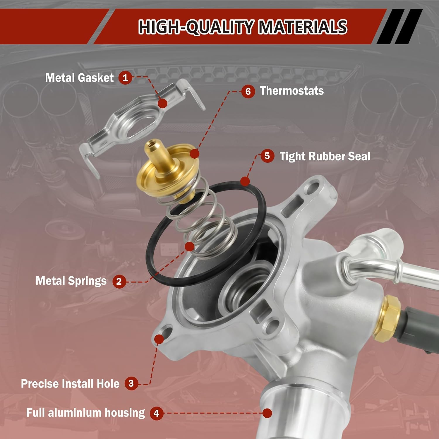 5047772AB Upgraded Aluminium Engine Coolant Thermostat Housing Assembly