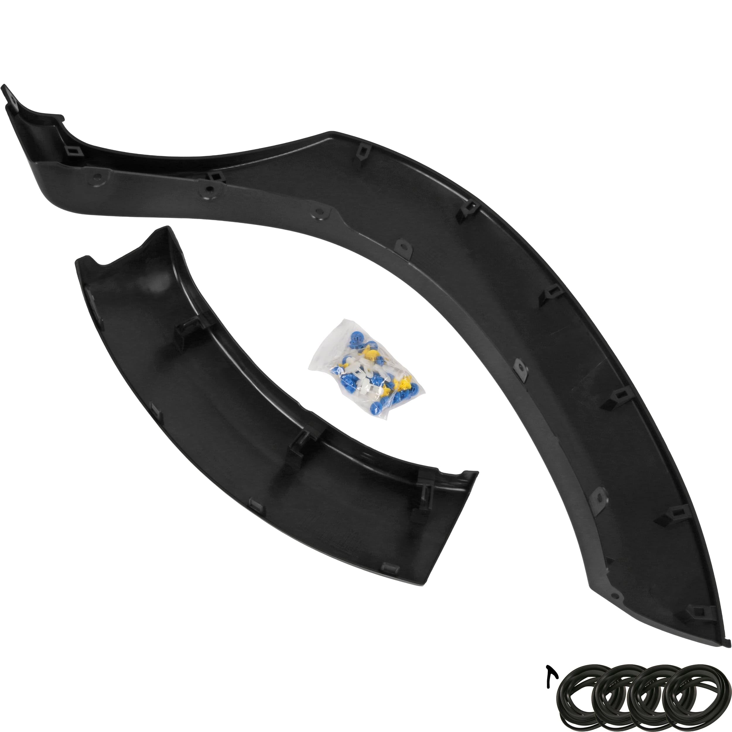 RECAMBO Radlaufverbreiterung Kotflügelverbreiterung passend für Toyota Hilux 7 Vigo | BJ 2005-2015 4-teiliges Set ABS - Radlaufleisten vorne hinten schwarz matt Karosserie Ersatzteil