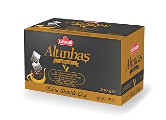CAYKUR Altnbas Classic Teapot Bags Turkish Black Tea, Premium Upper Leaf & Early Harvest Selection, Earl Grey 40 Teapot Bags 200g / 7.05 oz (Classic)