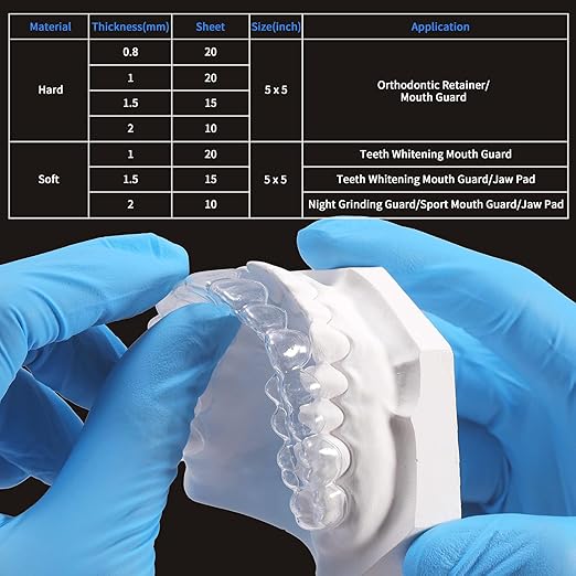 Annhua Material Dental para Férulas Dur 20 Pzas 1.0 mm Cuadradas miniatura 2