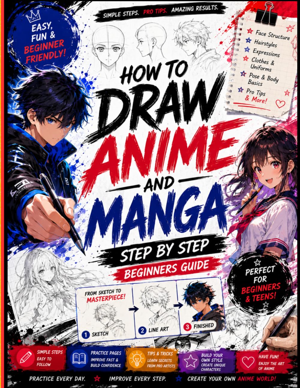 How To Draw Anime Character for Beginner :: Step by step guide to draw Best manga & anime Character