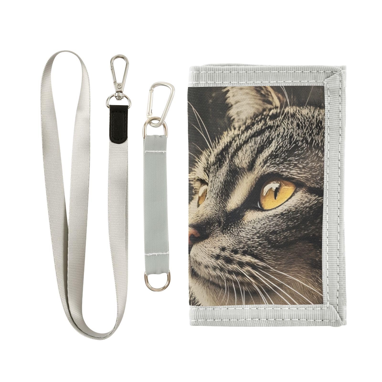 FOLIOSA Sunflower Cat Kids Wallet for Boys Girls Youth, Compact Fabric 4.9×2.9 in