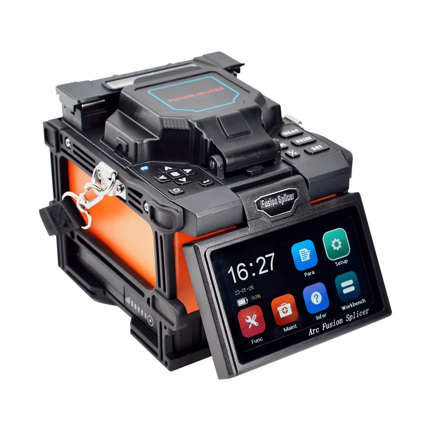 Fusion Splicer Glasfaser Spleißgerät X800 mit Kern zu Kern Ausrichtung für MAN Telekommunikation FTTx Projekte LWL Spleißgerät Automatisches schnelles Spleißen und Heizung mit großer Batterie