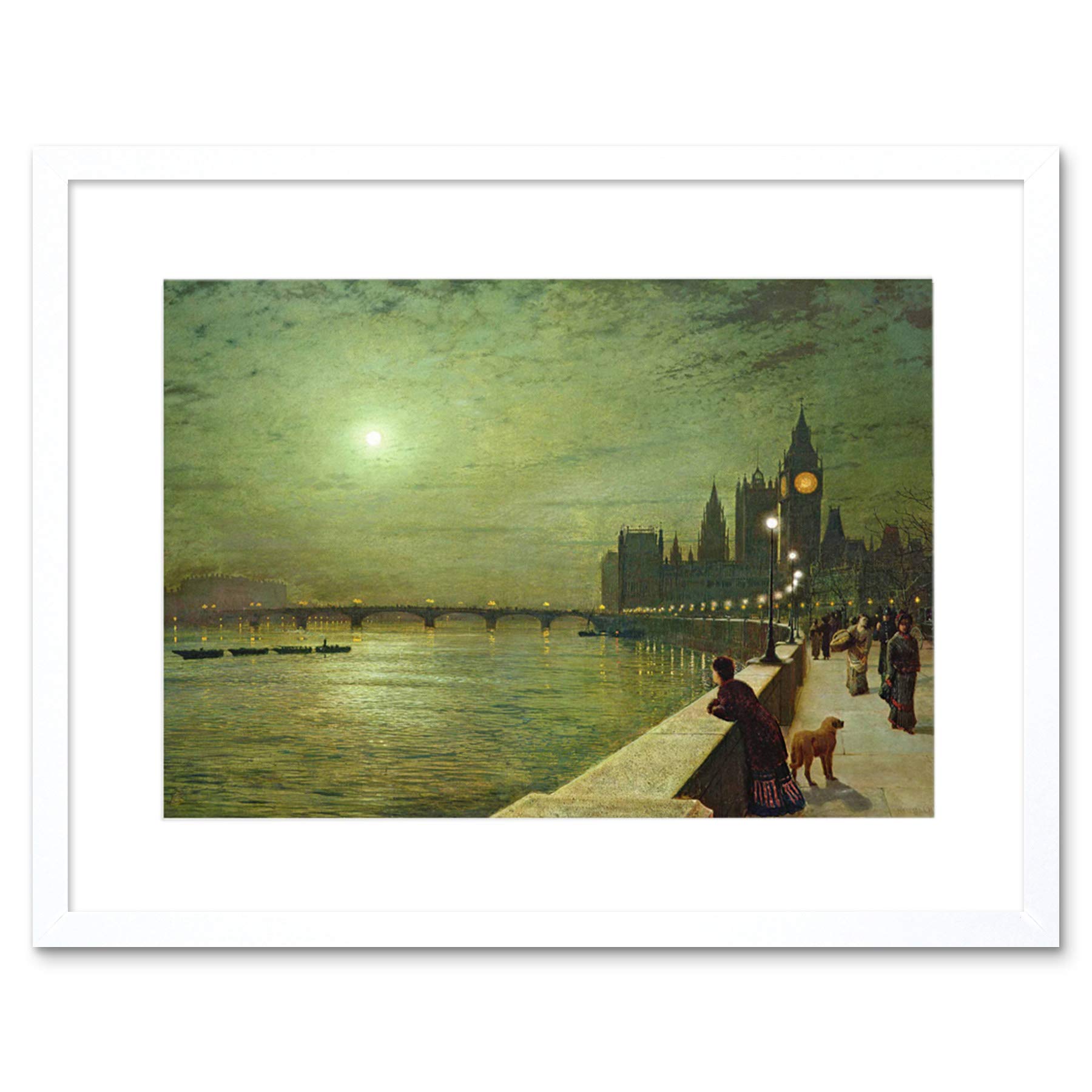 Wee Blue Coo John Atkinson Grimshaw Reflections On Thames 1880 Framed Wall Art Print