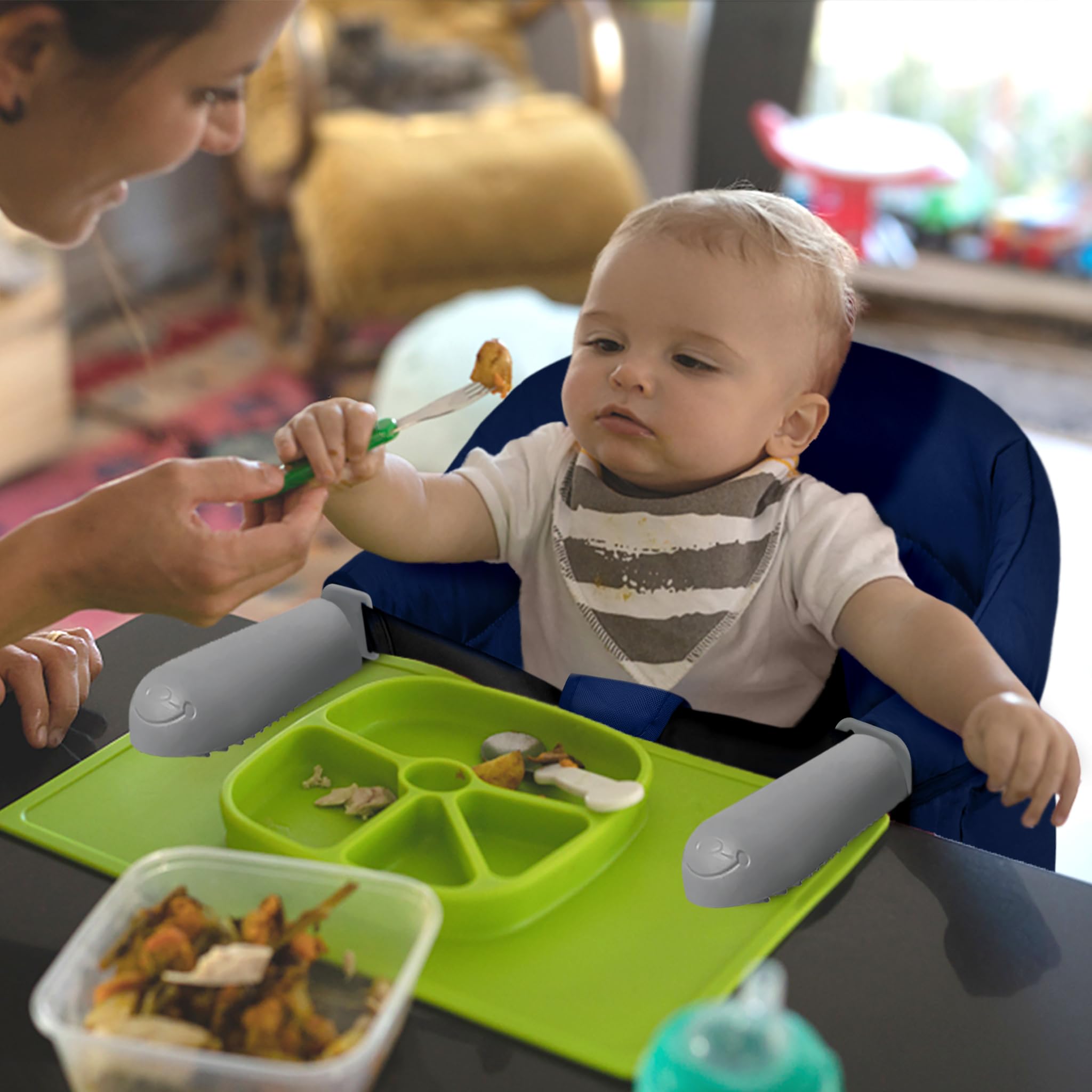 LARS360 Tischsitz Baby, Faltbar Hochstuhl Sitzerhöhung für zu Hause & Unterwegs, Geeignet für Kinder von 6 bis 36 Monaten mit Einem Gewicht von Weniger als 15 kg - Blau