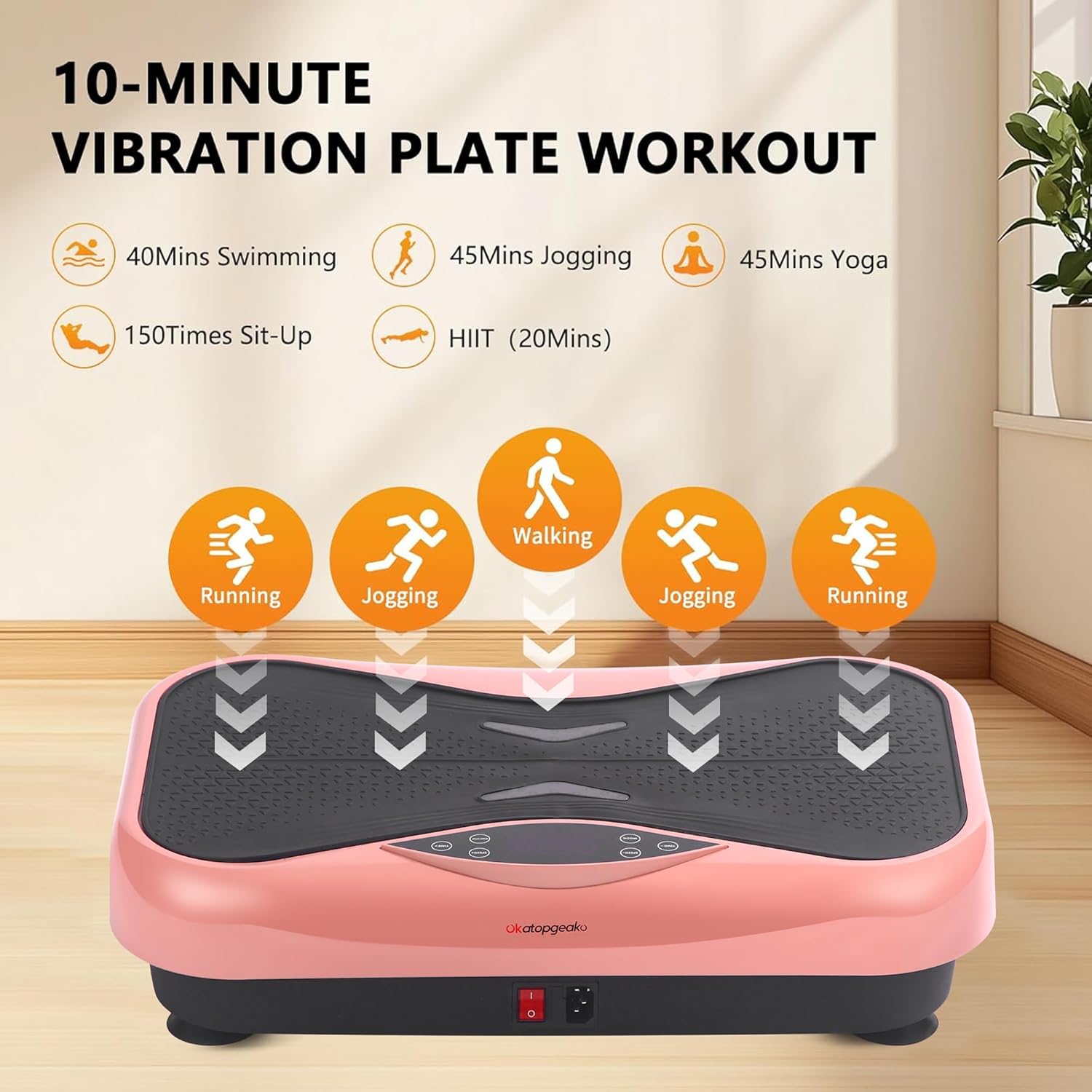 Vibration Plate Exercise Machine Vibration Platform for Weight Loss, Vibration Plate for Lymphatic Drainage Whole Body Power Shaker Home Workout Equipment