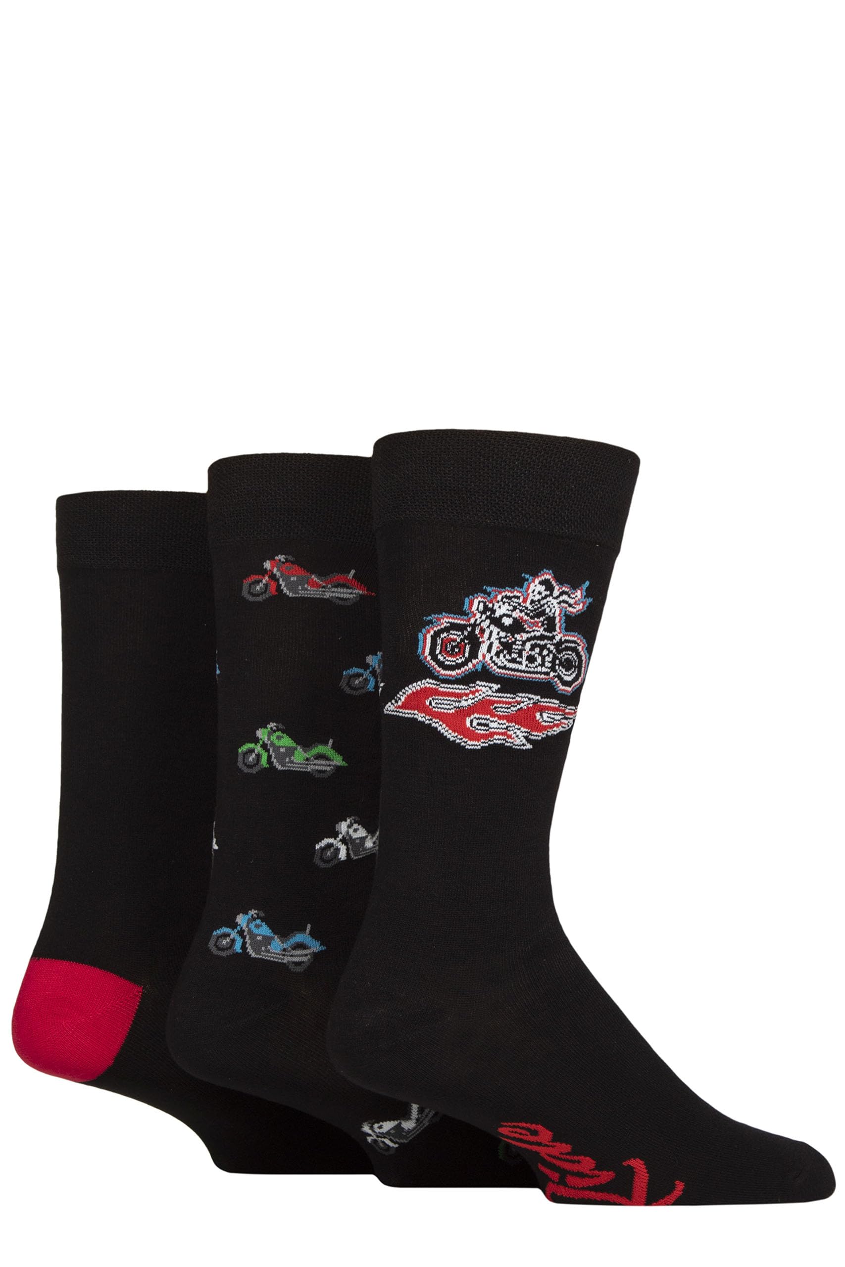 Sockshop Men's Born To Ride Lazy Panda Socks - Fun & Novelty Patterned Soft Breathable Cooling Bamboo Material Gift Idea In A Multipack Of 3 (Uk, Numeric, 7, 11, Regular, Regular, )
