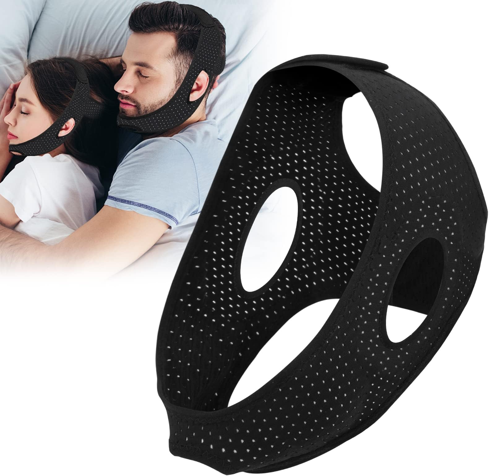 Chin Strap for Cpap Users - Effective Anti Snore Device, Adjustable and Breathable Anti Snore Chin Strap for Men Women